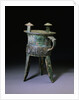 A Large Bronze Tripod Wine Vessel, Jia. Late Shang Dynasty by Anonymous