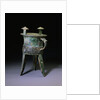 A Large Bronze Tripod Wine Vessel, Jia. Late Shang Dynasty by Anonymous