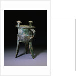 A Large Bronze Tripod Wine Vessel, Jia. Late Shang Dynasty by Anonymous