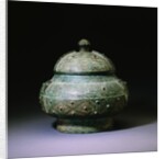 A Rare Bronze Wine Vessel and a Cover, Pou. Shang Dynasty by Anonymous