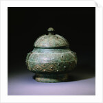 A Rare Bronze Wine Vessel and a Cover, Pou. Shang Dynasty by Anonymous