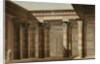 Illustration of a Hypostyle Hall with Egyptian Hieroglyphics by Anonymous
