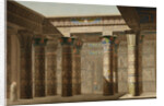 Illustration of a Hypostyle Hall with Egyptian Hieroglyphics by Anonymous