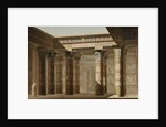 Illustration of a Hypostyle Hall with Egyptian Hieroglyphics by Anonymous