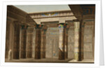Illustration of a Hypostyle Hall with Egyptian Hieroglyphics by Anonymous