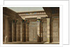 Illustration of a Hypostyle Hall with Egyptian Hieroglyphics by Anonymous