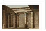 Illustration of a Hypostyle Hall with Egyptian Hieroglyphics by Anonymous