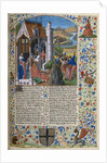 Illuminated Manuscript Page with The Death of Antiochus and Seleuceus by Anonymous