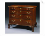 New England Chippendale Mahogany Serpentine-Front Chest-of-Drawers by Anonymous