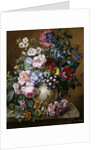 A Vase of Flowers on a Ledge by Camille de Chantereine