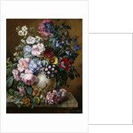 A Vase of Flowers on a Ledge by Camille de Chantereine