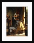 A Woman Sewing by an Open Window by Jules Trayer