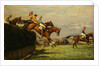 The Grand National Steeplechase: Really True and Forbia at Beecher's Brook by John Sanderson-Wells
