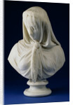 A Marbled Bust of a Veiled Woman by Giovanni Battista Lombardi