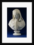 A Marbled Bust of a Veiled Woman by Giovanni Battista Lombardi