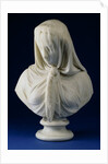 A Marbled Bust of a Veiled Woman by Giovanni Battista Lombardi