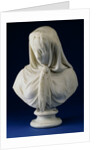 A Marbled Bust of a Veiled Woman by Giovanni Battista Lombardi