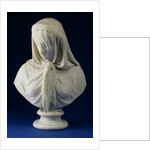A Marbled Bust of a Veiled Woman by Giovanni Battista Lombardi