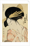 A Half-Length Portrait of the Courtesan Shirotama of the Tamaya by Kitagawa Utamaro