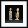 Ivory Figure Group, Meiji Period by Shibayuki and Large Ivory Female Figure, Meiji Period by Hidehiro