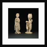 Ivory Figure Group, Meiji Period by Shibayuki and Large Ivory Female Figure, Meiji Period by Hidehiro