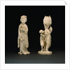 Ivory Figure Group, Meiji Period by Shibayuki and Large Ivory Female Figure, Meiji Period by Hidehiro