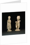 Ivory Figure Group, Meiji Period by Shibayuki and Large Ivory Female Figure, Meiji Period by Hidehiro