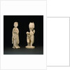 Ivory Figure Group, Meiji Period by Shibayuki and Large Ivory Female Figure, Meiji Period by Hidehiro