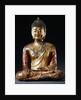 A Documentary Red, Lacquered Gilt, Bronze, Seated Figure of Vairocana Buddha from Yunnan Province by Anonymous