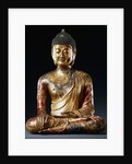 A Documentary Red, Lacquered Gilt, Bronze, Seated Figure of Vairocana Buddha from Yunnan Province by Anonymous