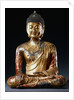 A Documentary Red, Lacquered Gilt, Bronze, Seated Figure of Vairocana Buddha from Yunnan Province by Anonymous