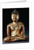 A Documentary Red, Lacquered Gilt, Bronze, Seated Figure of Vairocana Buddha from Yunnan Province by Anonymous