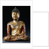 A Documentary Red, Lacquered Gilt, Bronze, Seated Figure of Vairocana Buddha from Yunnan Province by Anonymous