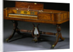 Classical Inlaid Mahogany and Brass, Inlaid Pianoforte by Gibson and Davis by Anonymous