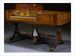 Classical Inlaid Mahogany and Brass, Inlaid Pianoforte by Gibson and Davis by Anonymous