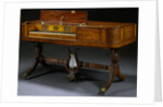 Classical Inlaid Mahogany and Brass, Inlaid Pianoforte by Gibson and Davis by Anonymous