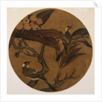 Magpies on a Pipa Branch by Anonymous