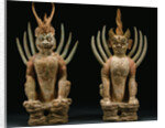Pair of Red Pottery Figures of Earth Spirits from the Tang Dynasty by Anonymous