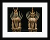 Pair of Red Pottery Figures of Earth Spirits from the Tang Dynasty by Anonymous
