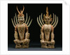 Pair of Red Pottery Figures of Earth Spirits from the Tang Dynasty by Anonymous