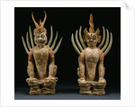 Pair of Red Pottery Figures of Earth Spirits from the Tang Dynasty by Anonymous