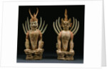 Pair of Red Pottery Figures of Earth Spirits from the Tang Dynasty by Anonymous