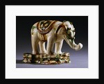 Sancai-Glazed Buff Pottery Figure of an Elephant from the Tang Dynasty by Anonymous