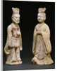 Two Painted Red Pottery Standing Figures from the Tang Dynasty by Anonymous