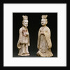 Two Painted Red Pottery Standing Figures from the Tang Dynasty by Anonymous