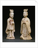 Two Painted Red Pottery Standing Figures from the Tang Dynasty by Anonymous