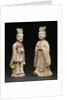Two Painted Red Pottery Standing Figures from the Tang Dynasty by Anonymous