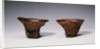 Two Chinese Rhinoceros Horn Libation Cups with Carved Designs by Anonymous