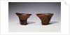 Two Chinese Rhinoceros Horn Libation Cups with Carved Designs by Anonymous