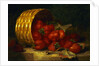 Painting of Strawberries in a Wicker Basket on a Ledge by Eloise Henriet Stannard